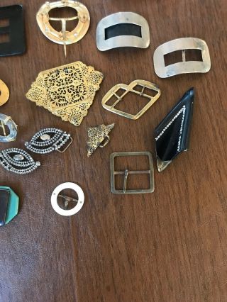 Antique Vtg Art Deco Belt Shoe Buckles Buttons Rhinestone Cut Steel More Than 50 8