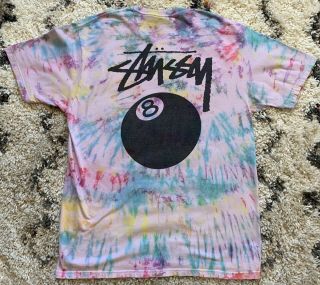 Vintage Stussy 8 Ball Tie Dye Double Sided T - Shirt L