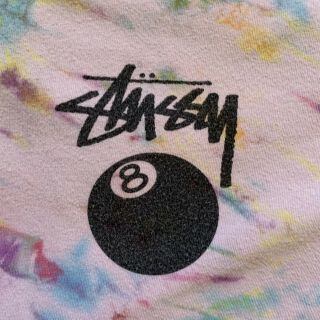 Vintage Stussy 8 Ball Tie Dye Double Sided T - Shirt L 4