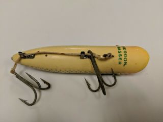 Vintage Wooden Heddon Basser Glass Eyed Fishing Lure Antique Tackle Salmon Bass 5