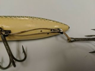 Vintage Wooden Heddon Basser Glass Eyed Fishing Lure Antique Tackle Salmon Bass 8