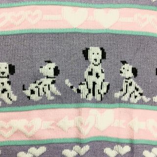 Vtg 80s Pastel Adele Knit Sweater Dalmatians Dog fairy kei pepperoni Hearts 4