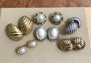 Vintage Christian Dior Clip Earrings - 6 Pair