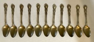 Set Of 11 Sterling Demitasse Spoons In “irving” By Wallace C.  1900