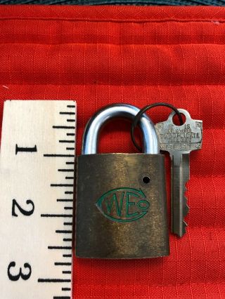 Vintage Best Brass Padlock Lock With Key Western Electric