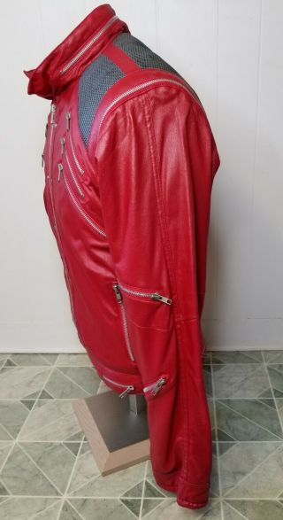 Vintage Andre De Leure Michael Jackson Beat It Red Zipper Jacket 80s Pop Music 3