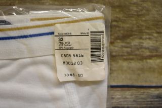 Vintage NOS 3 Pack Towncraft JC Penney Briefs Underwear Full Cut White 32 2