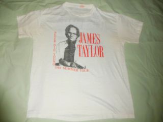 Vintage James Taylor Never Die Young 1988 Summer Tour T - Shirt Size L