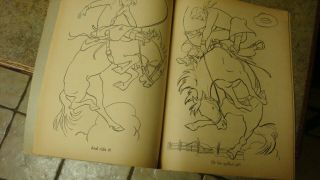 VTG 1957 Merrill 2532 Big Coloring Book Real Cowboys iN Action Rodeo Cutouts 4