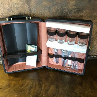 Nos Vintage Portable Bar Hard Travel Case / Barware & Liquor Suitcase Set