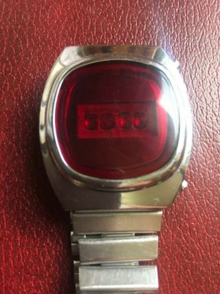 Vintage Pulsar Elektronika 1 First Russian Ussr Digital Red Led Wrist Watch