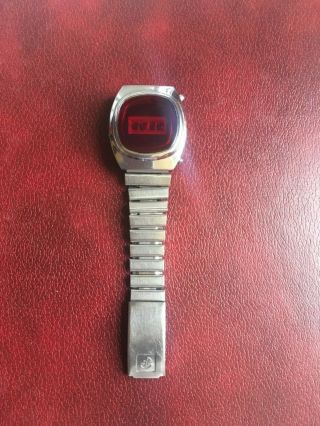 vintage Pulsar Elektronika 1 First Russian USSR Digital Red LED Wrist Watch 2