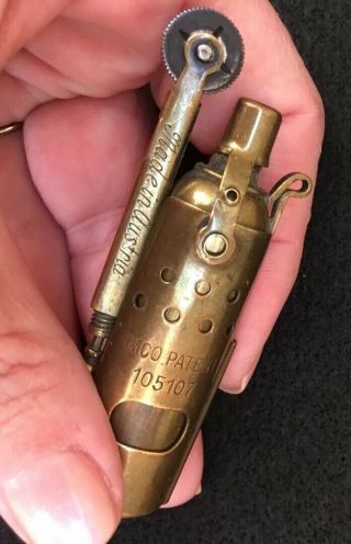 Rare Vintage Austria Brass Windproof Imco Ww1 Trench Lighter