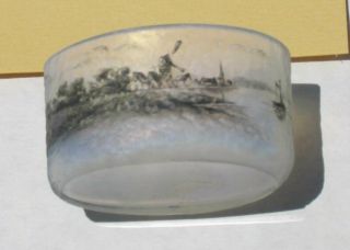 Antique Glass Salt - Rare (2) - Daum - Windmill - Boats