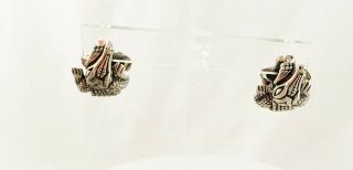Vintage Kieselstein Cord Sterling Silver Alligator Huggie Hoop Earrings