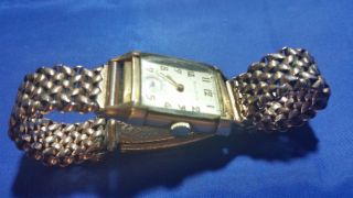 Vintage Bulova 21 jewels Men ' s Watch 10K GF Case 4