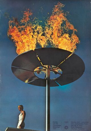 Vintage Poster Munich Summer Olympics 1972 Torch