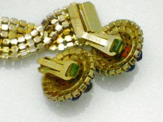 HOBE Aurora Borealis Rhinestone Pearl Beaded Vintage Bracelet and Earrings SET 2 8
