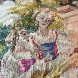 Antique Vintage Aubusson Figural Scenic Tapestry Purse France Ca.  1800s 4