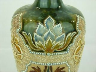 A Tall & Rare Doulton Lambeth Victorian Vase w/ Butterflies by Eliza Simmance.  2 10