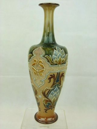 A Tall & Rare Doulton Lambeth Victorian Vase w/ Butterflies by Eliza Simmance.  2 2