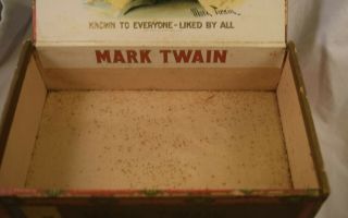 TL - 002 Vintage Mark Twain 5 Cent Cigar Box 9x5.  75x2.  5 - inches 3