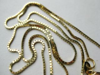 Vintage 14k Yellow Gold Box Chain 16 " Choker Necklace