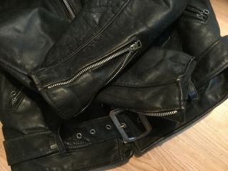 Vintage 1960’s Perfecto Schott Black Motorcycle Leather Jacket Men ' s Size 40 3