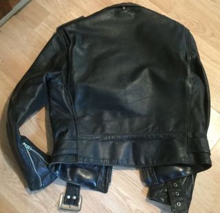 Vintage 1960’s Perfecto Schott Black Motorcycle Leather Jacket Men ' s Size 40 7