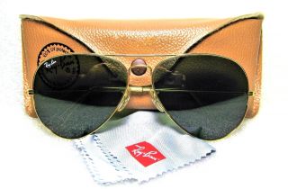 Vintage Ray - Ban Usa 80s Nos B&l Aviator G - 15 Arista 24k Gp 62{}14 Sunglasses