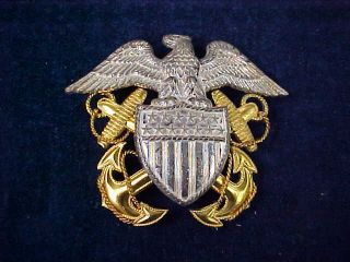 Orig Ww2 Usn Officers Cap Eagle United States Navy