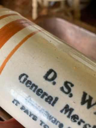 Antique Stoneware Rolling Pin D.  S.  WARD “QUEENSWARE & STONEWARE”GRANITEWARE IA? 6