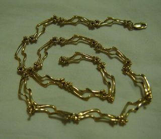 Unique Vintage 16 - Inch 14k Gold Ornate Grapevine Necklace (marked)