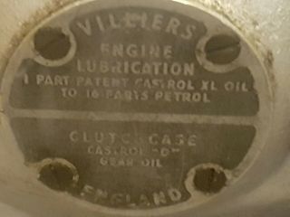 Vintage Villiers Junior Engine Serial Number XXA 4