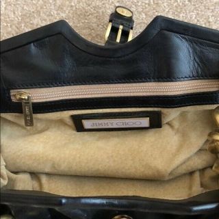 Jimmy Choo Matte Black Leather Antique Gold Chain Handbag Bag Purse GORGEOUS 4