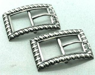 Stunning Antique Sterling Silver Shoe Buckles Grey & Co