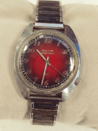 Vintage Bulova Accutron 218 Men’s Watch Red Dial Stainless Steel Parts