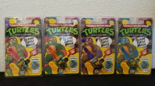 4 Vintage Teenage Mutant Ninja Turtles Talking Watches 1991