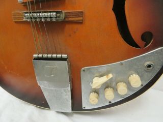 Vintage 1960s Guyatone Musician SG - M03 Semi Acoustic Guitar F - Hol Hollow Body 11