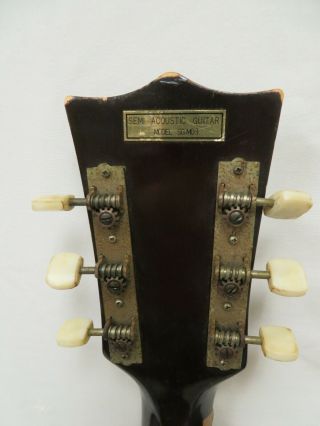 Vintage 1960s Guyatone Musician SG - M03 Semi Acoustic Guitar F - Hol Hollow Body 3