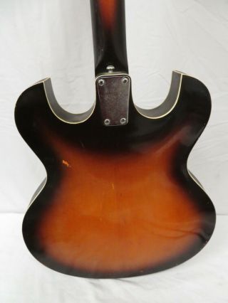 Vintage 1960s Guyatone Musician SG - M03 Semi Acoustic Guitar F - Hol Hollow Body 8