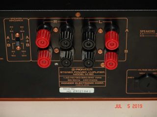 Pioneer M - 90 Vintage Reference Power Amplifier 120/220 8