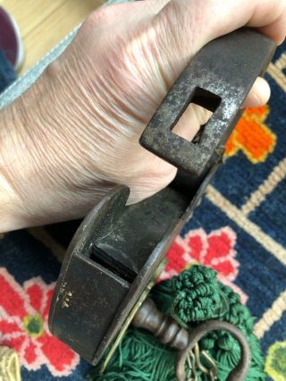 Huge Antique Iron Padlock Lock & Key 12