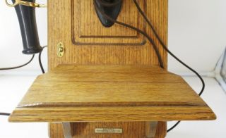 Antique Kellogg Switchboard & Supply Chicago Oak Hand Crank Wall Telephone AS - IS 3