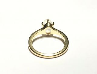 Vintage Moonstone Cabochon 14k Gold Ring Sz 3 Long Claw Prongs Victorian Revival 4