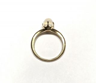 Vintage Moonstone Cabochon 14k Gold Ring Sz 3 Long Claw Prongs Victorian Revival 5