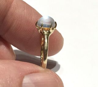 Vintage Moonstone Cabochon 14k Gold Ring Sz 3 Long Claw Prongs Victorian Revival 6