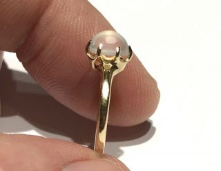 Vintage Moonstone Cabochon 14k Gold Ring Sz 3 Long Claw Prongs Victorian Revival 7