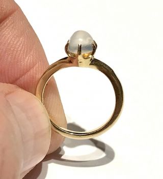 Vintage Moonstone Cabochon 14k Gold Ring Sz 3 Long Claw Prongs Victorian Revival 8