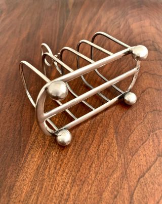 CHARLES TURMAN BURROWS & SONS ENGLISH STERLING SILVER TOAST RACK 1909: NO MONO 4